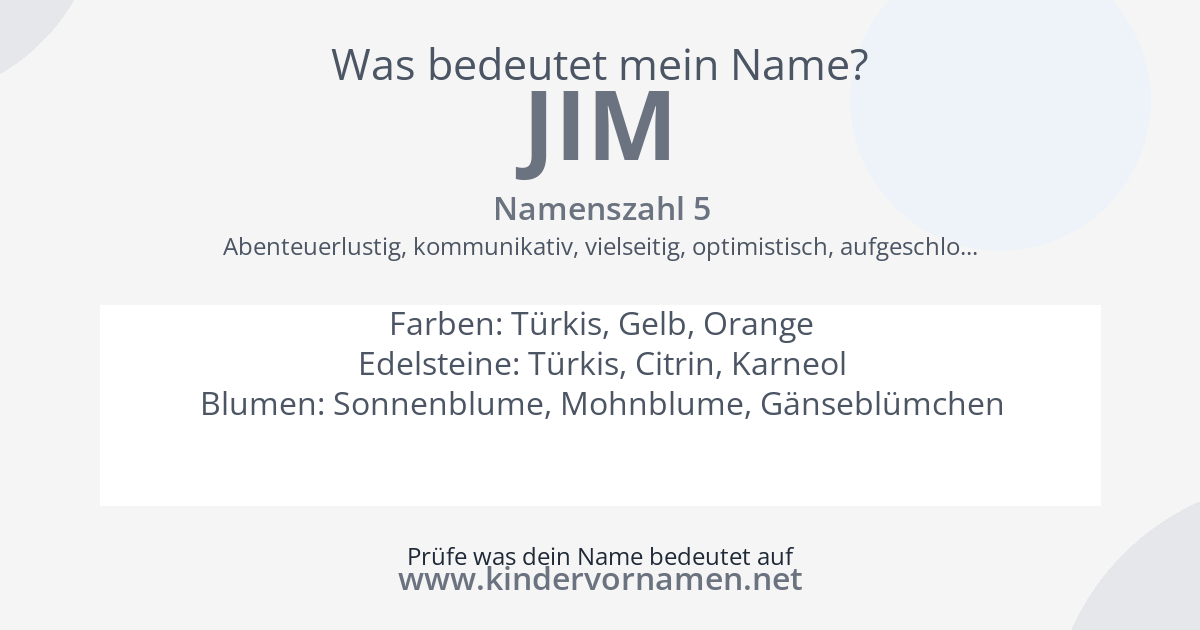 Was bedeutet der Name Jim?
