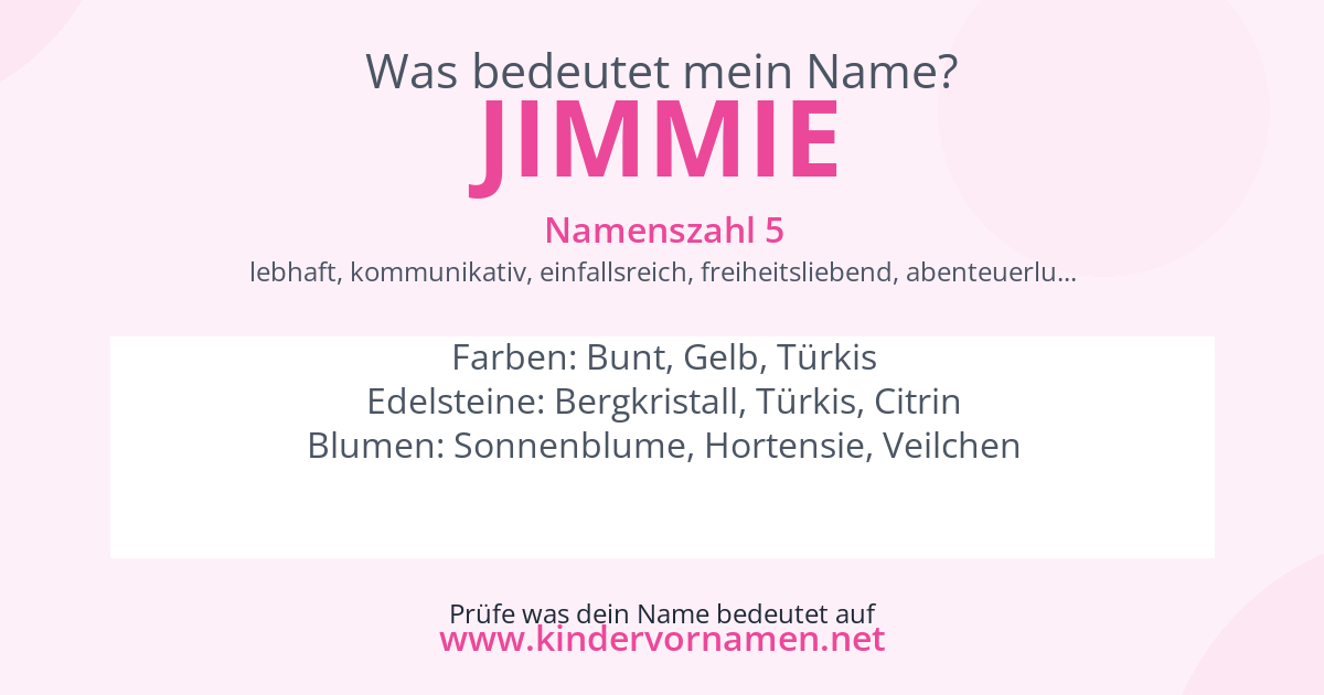 Was bedeutet der Name Jimmie?