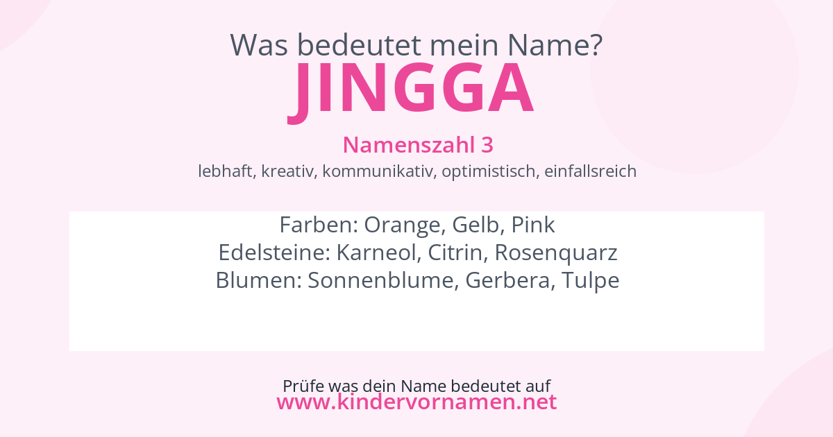Was bedeutet der Name Jingga?