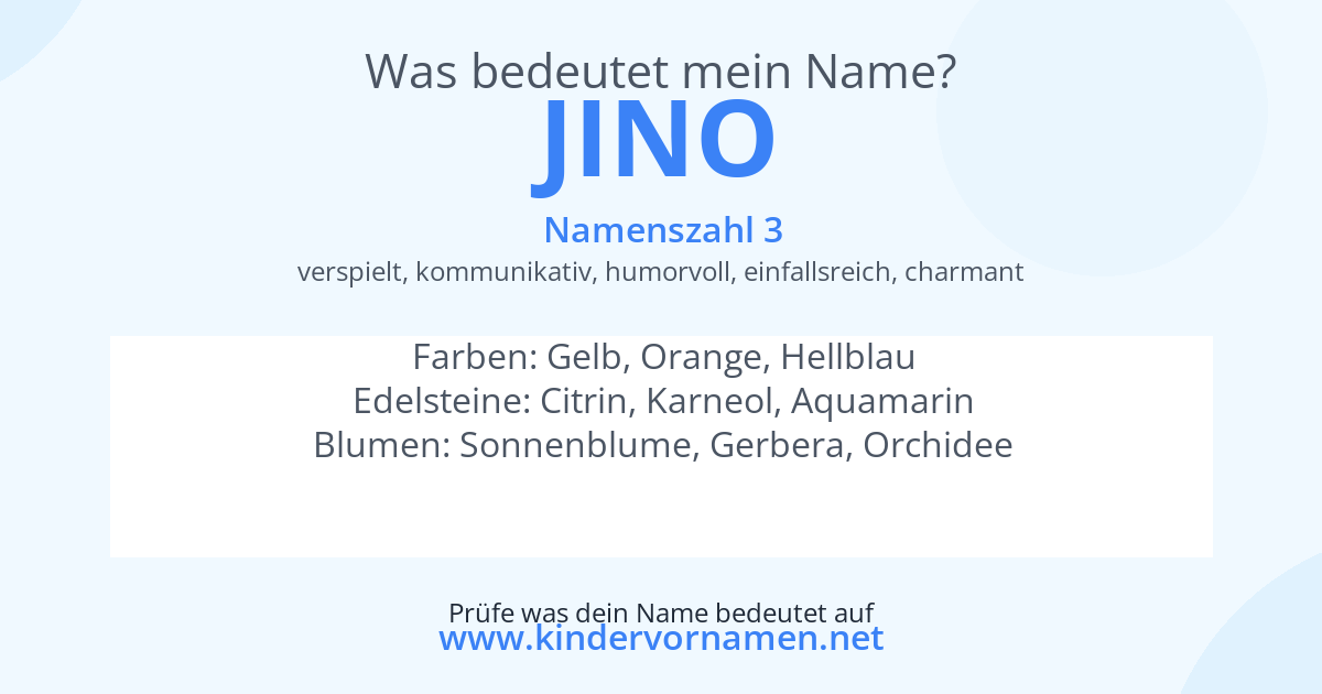 Was bedeutet der Name Jino?