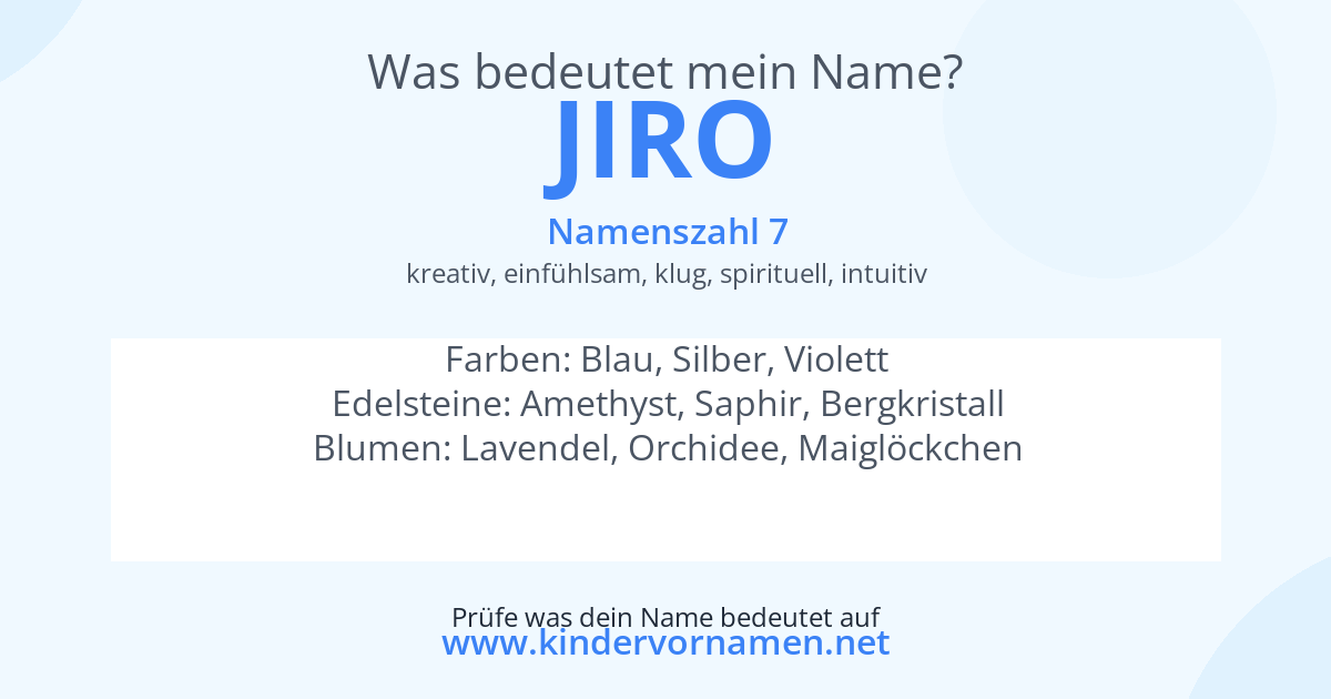 Was bedeutet der Name Jiro?