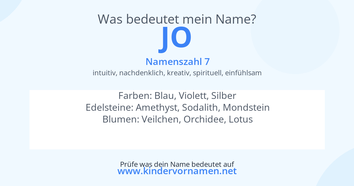 Was bedeutet der Name Jo?