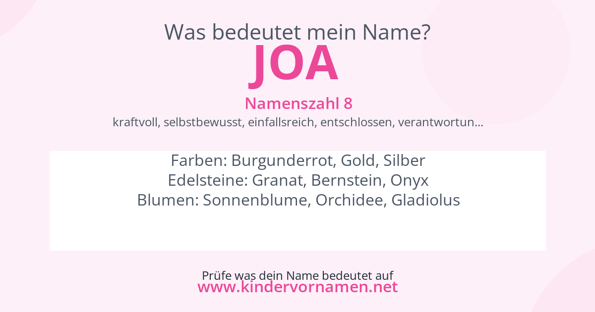 Was bedeutet der Name Joa?