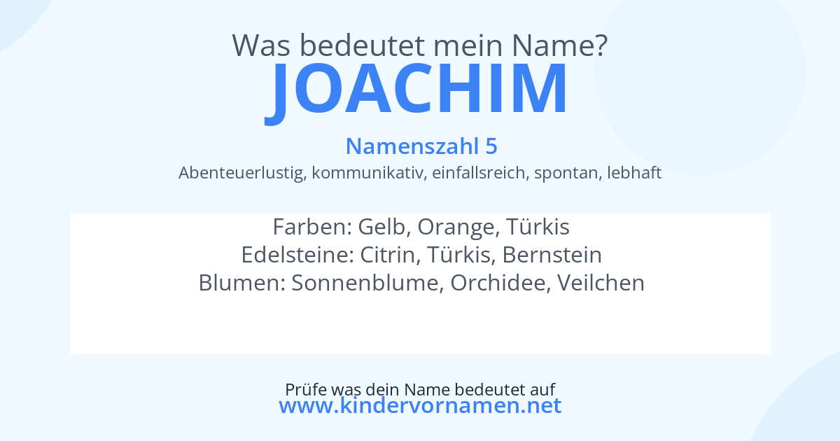Was bedeutet der Name Joachim?