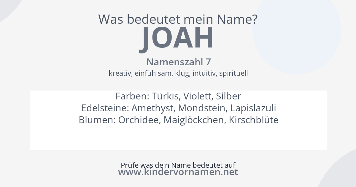 Was bedeutet der Name Joah?