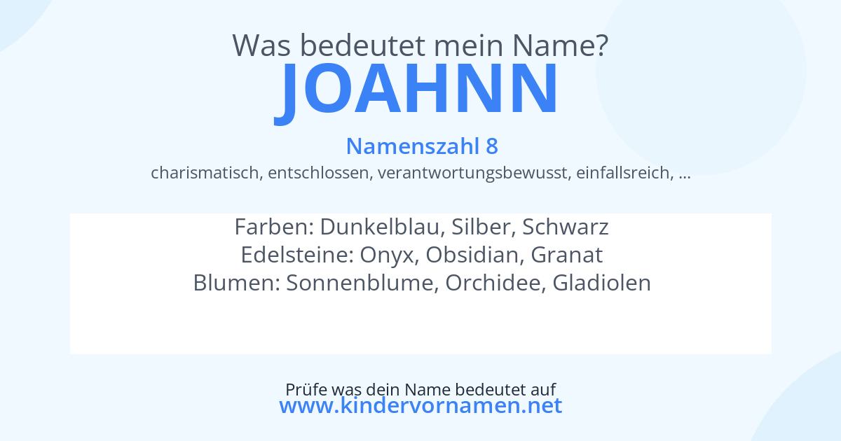 Was bedeutet der Name Joahnn?