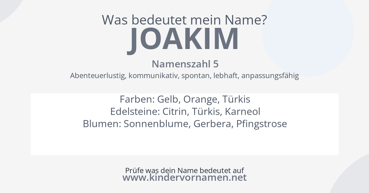 Was bedeutet der Name Joakim?