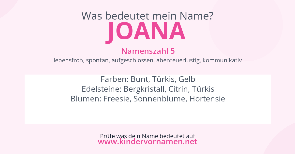 Was bedeutet der Name Joana?