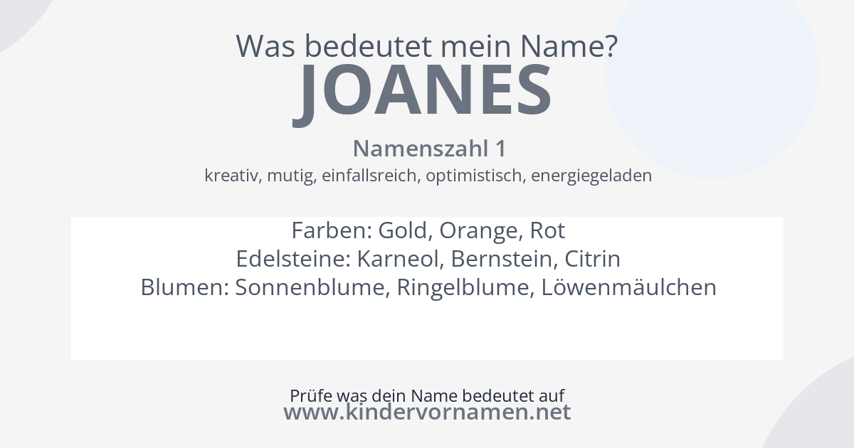 Was bedeutet der Name Joanes?