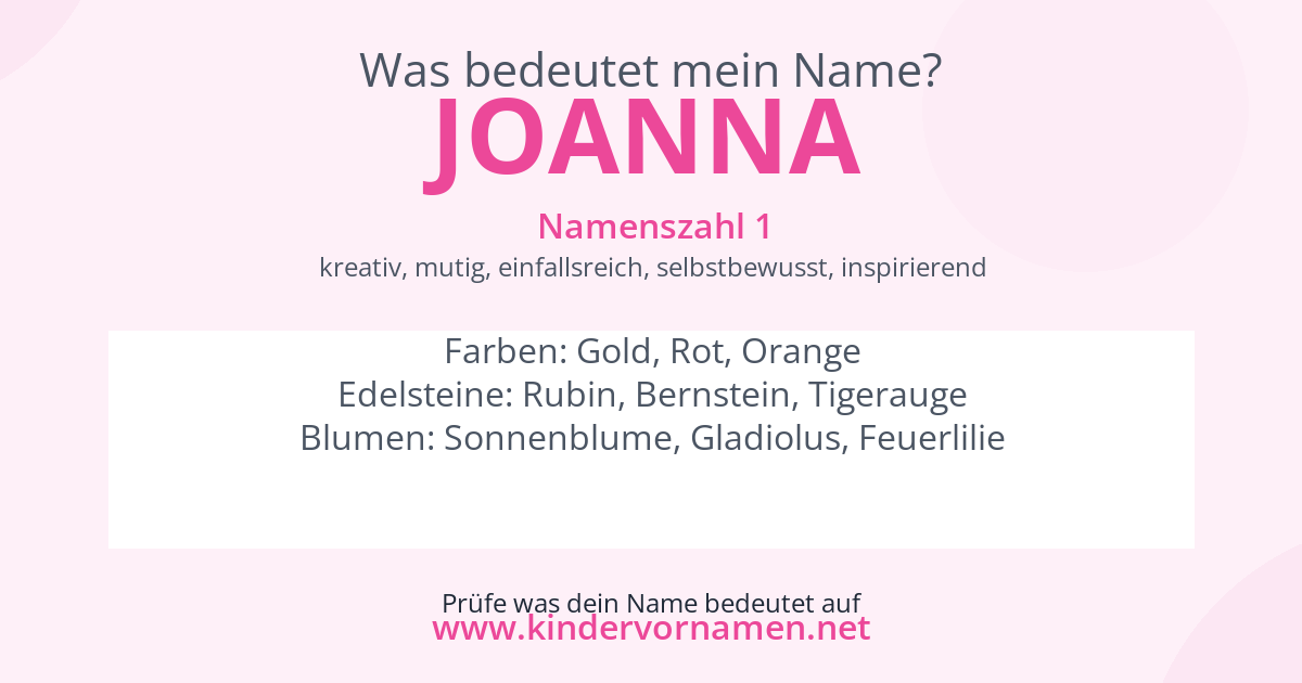 Was bedeutet der Name Joanna?