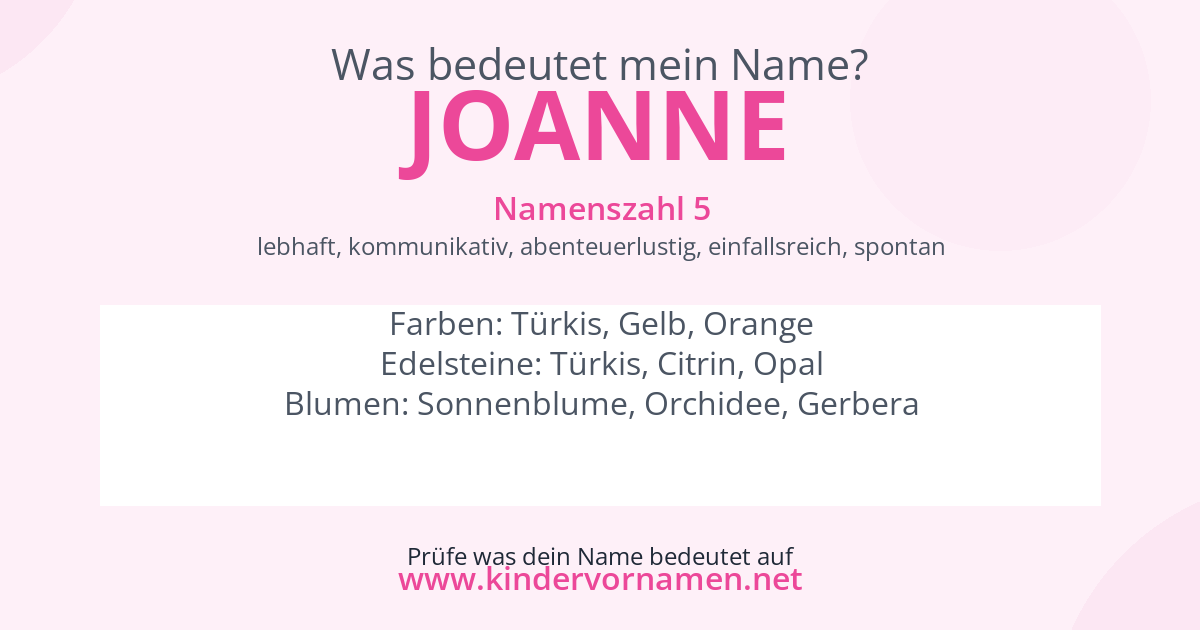 Was bedeutet der Name Joanne?