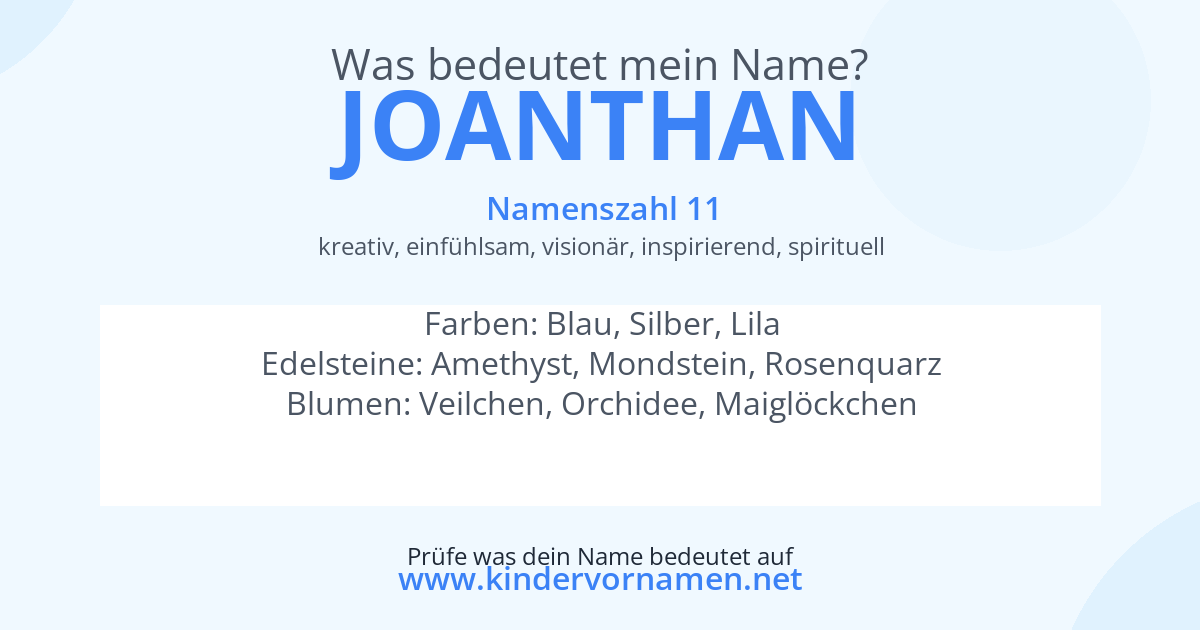 Was bedeutet der Name Joanthan?