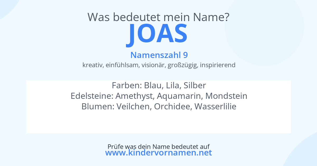 Was bedeutet der Name Joas?