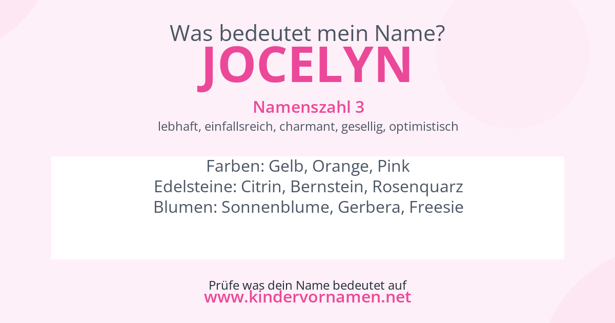 Was bedeutet der Name Jocelyn?