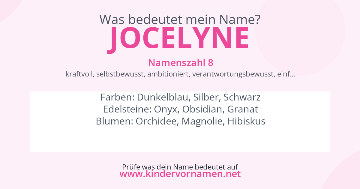 Was bedeutet der Name Jocelyne?