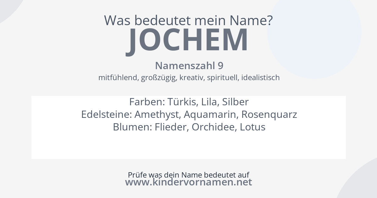 Was bedeutet der Name Jochem?