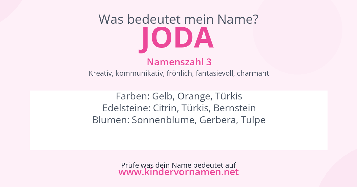 Was bedeutet der Name Joda?