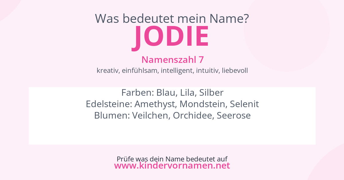 Was bedeutet der Name Jodie?
