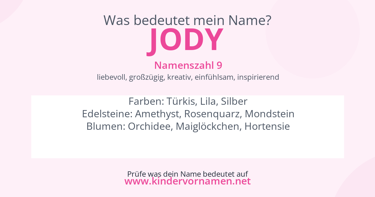 Was bedeutet der Name Jody?