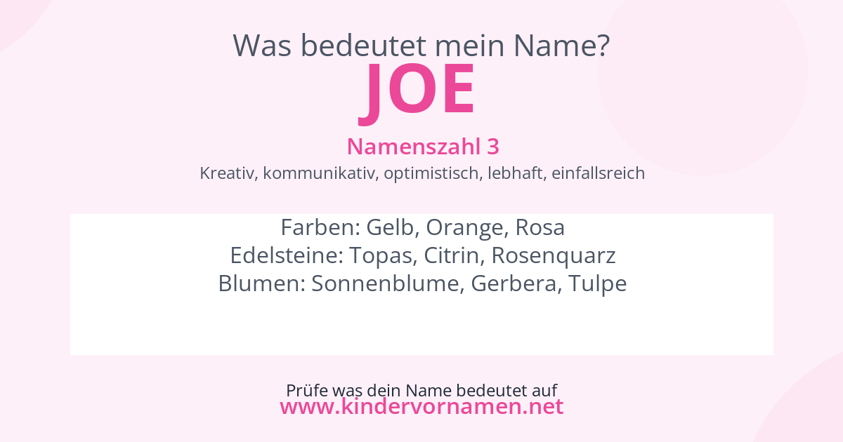 Was bedeutet der Name Joe?
