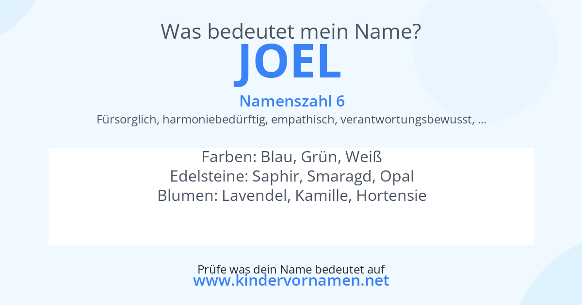 Was bedeutet der Name Joel?