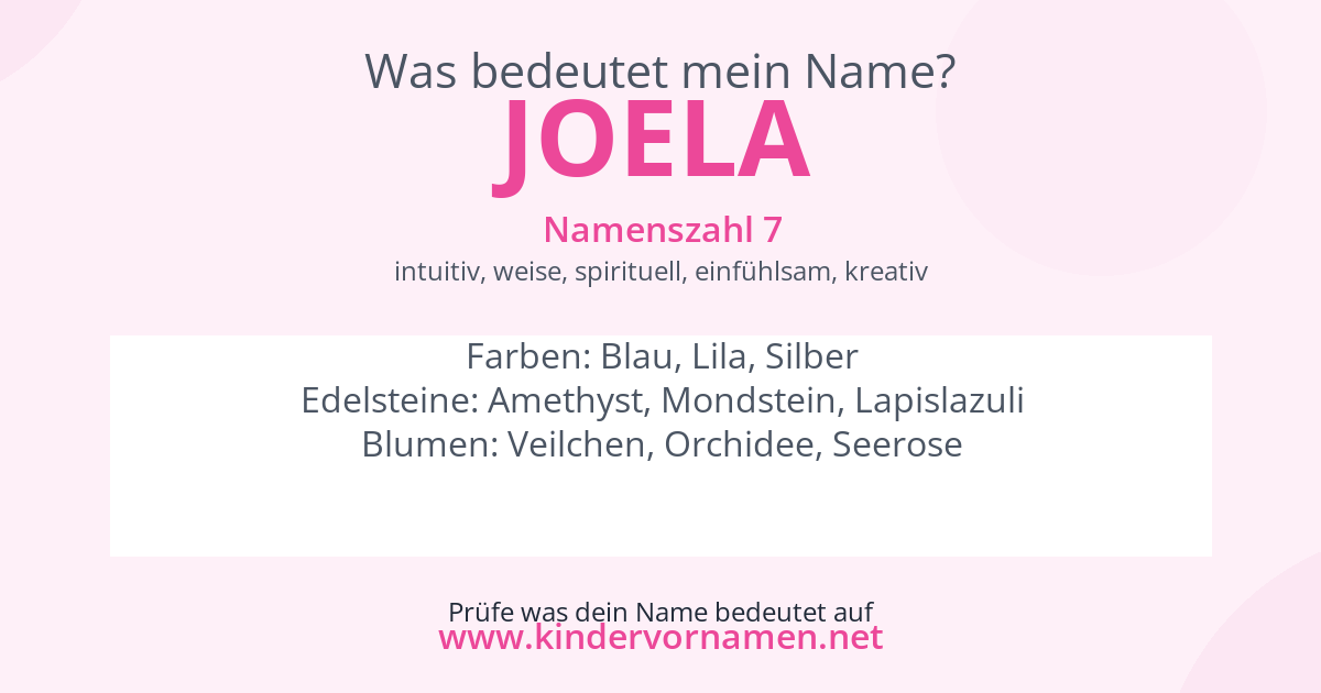 Was bedeutet der Name Joela?