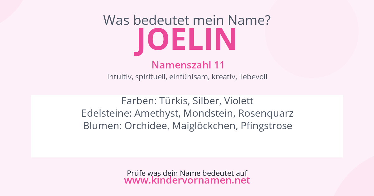 Was bedeutet der Name Joelin?