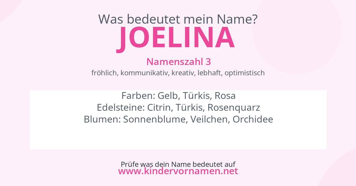 Was bedeutet der Name Joelina?