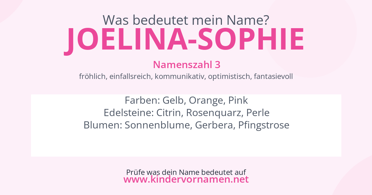 Was bedeutet der Name Joelina-Sophie?
