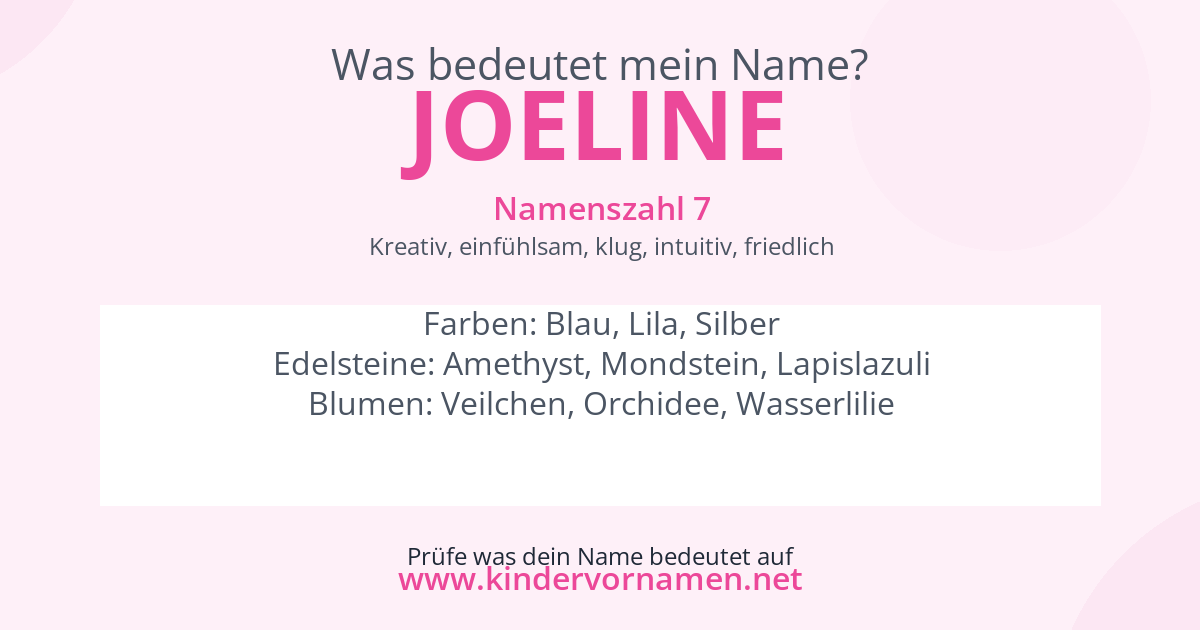 Was bedeutet der Name Joeline?