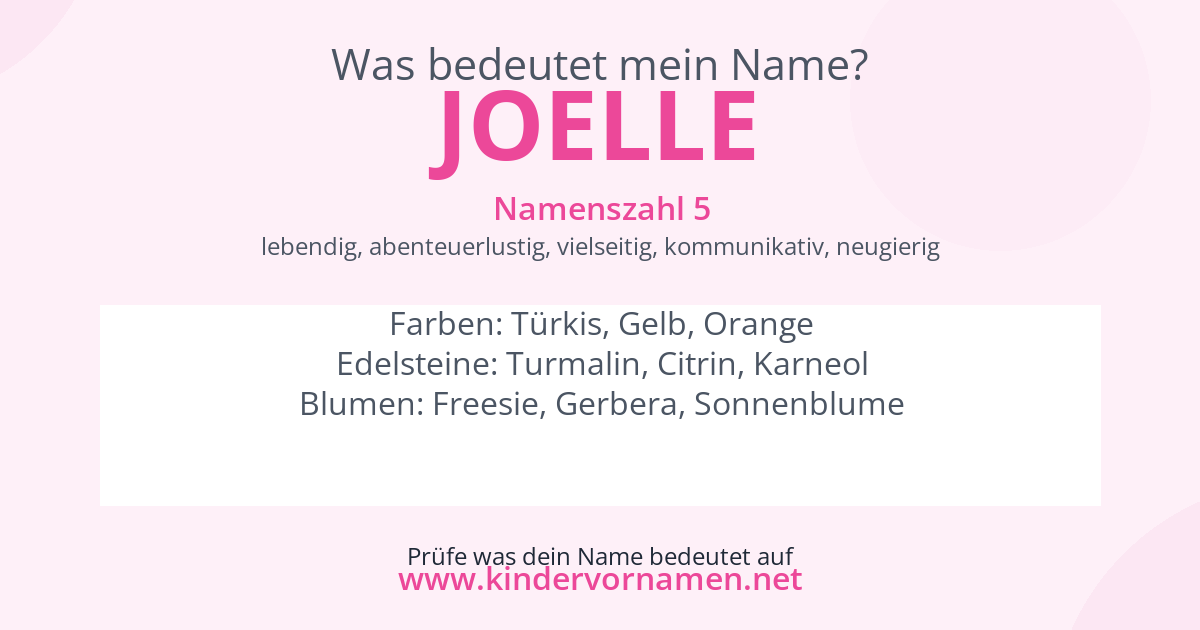 Was bedeutet der Name Joelle?