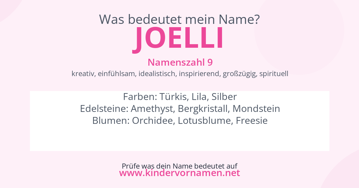 Was bedeutet der Name Joelli?