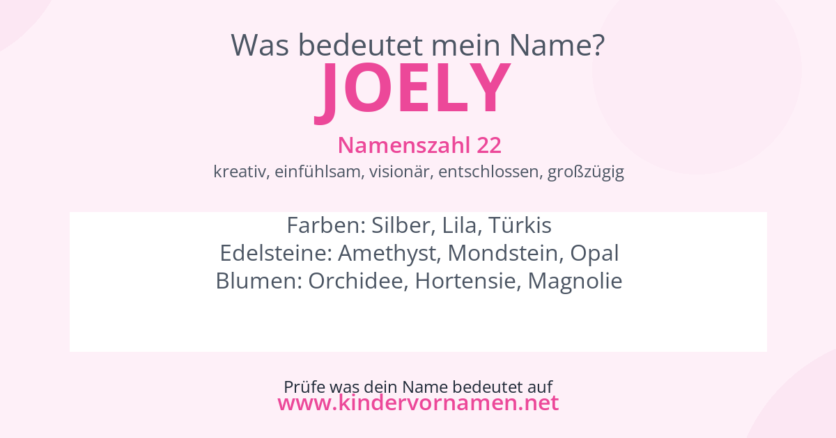 Was bedeutet der Name Joely?