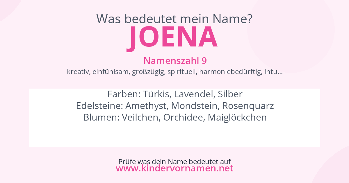 Was bedeutet der Name Joena?