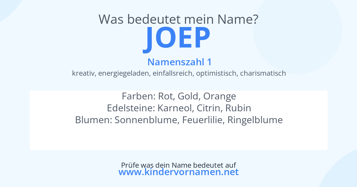 Was bedeutet der Name Joep?