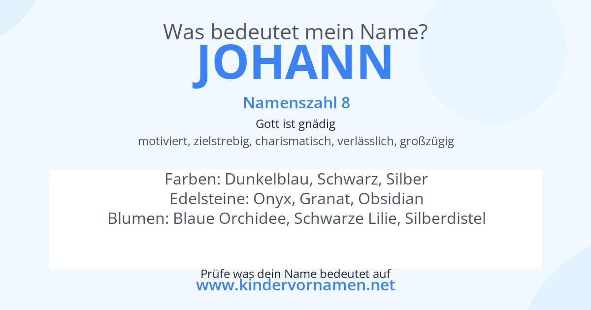 Was bedeutet der Name Johann?