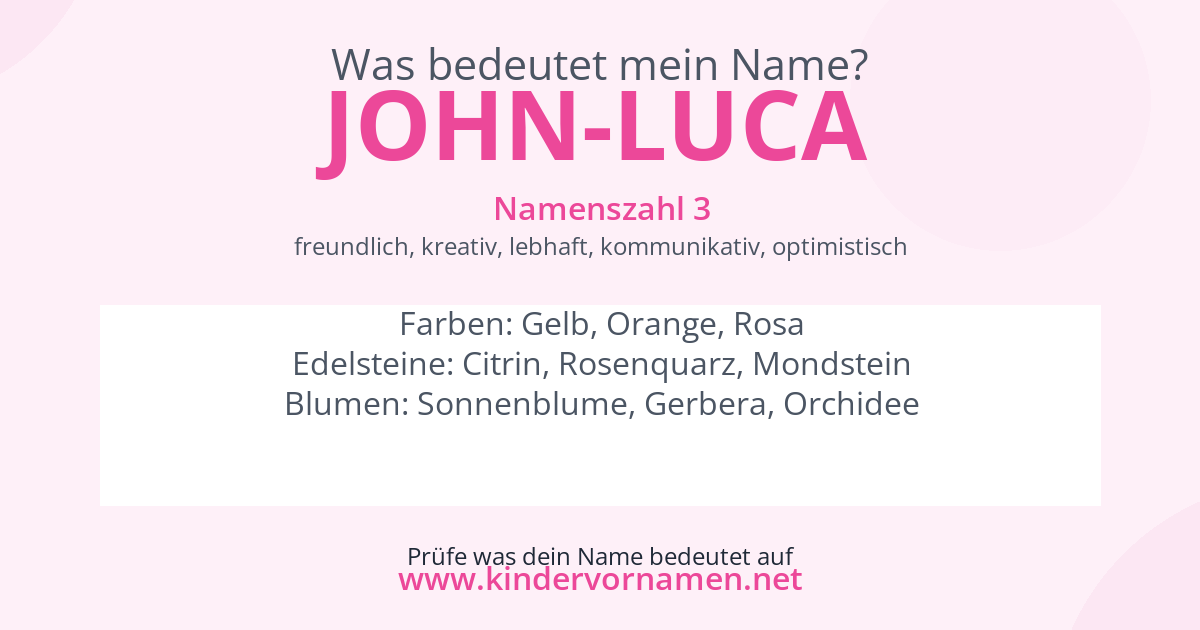 Was bedeutet der Name John-Luca?