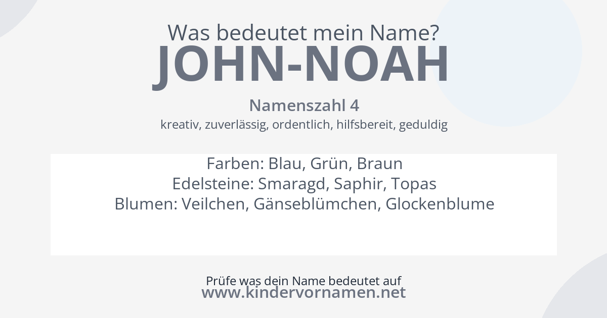 Was bedeutet der Name John-Noah?