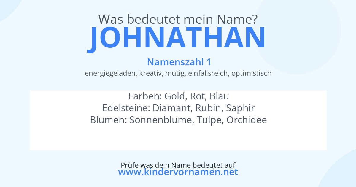 Was bedeutet der Name Johnathan?