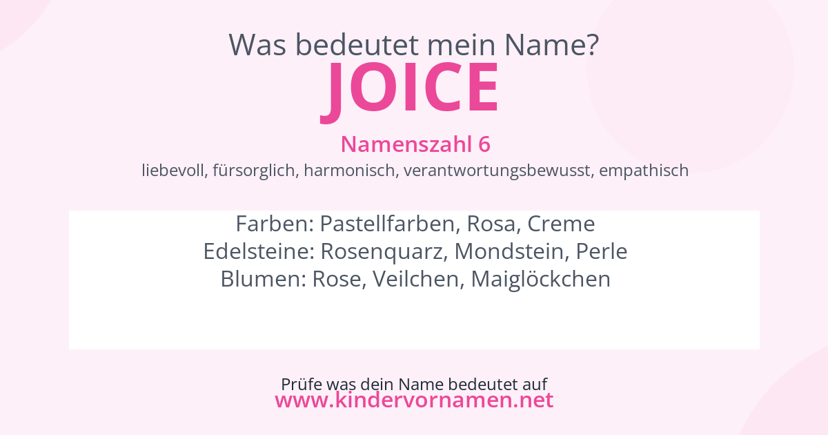 Was bedeutet der Name Joice?