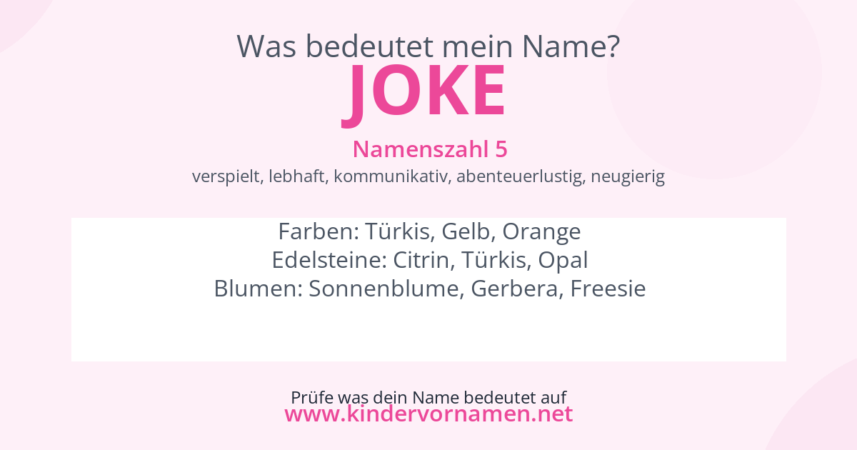 Was bedeutet der Name Joke?