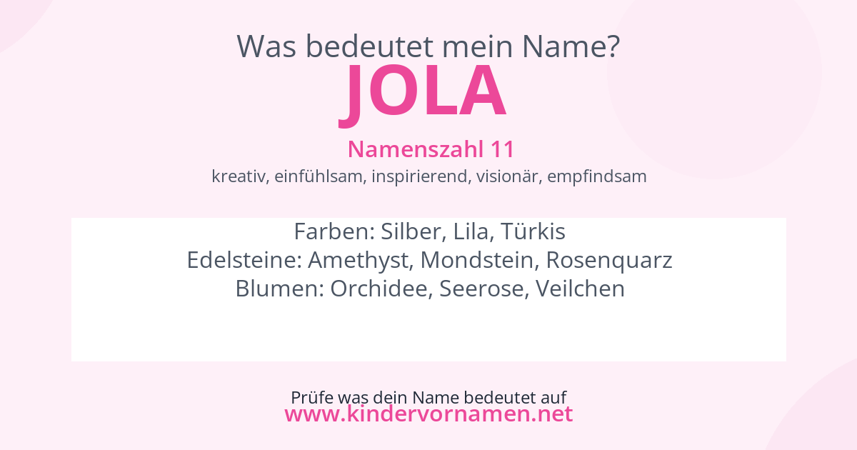 Was bedeutet der Name Jola?