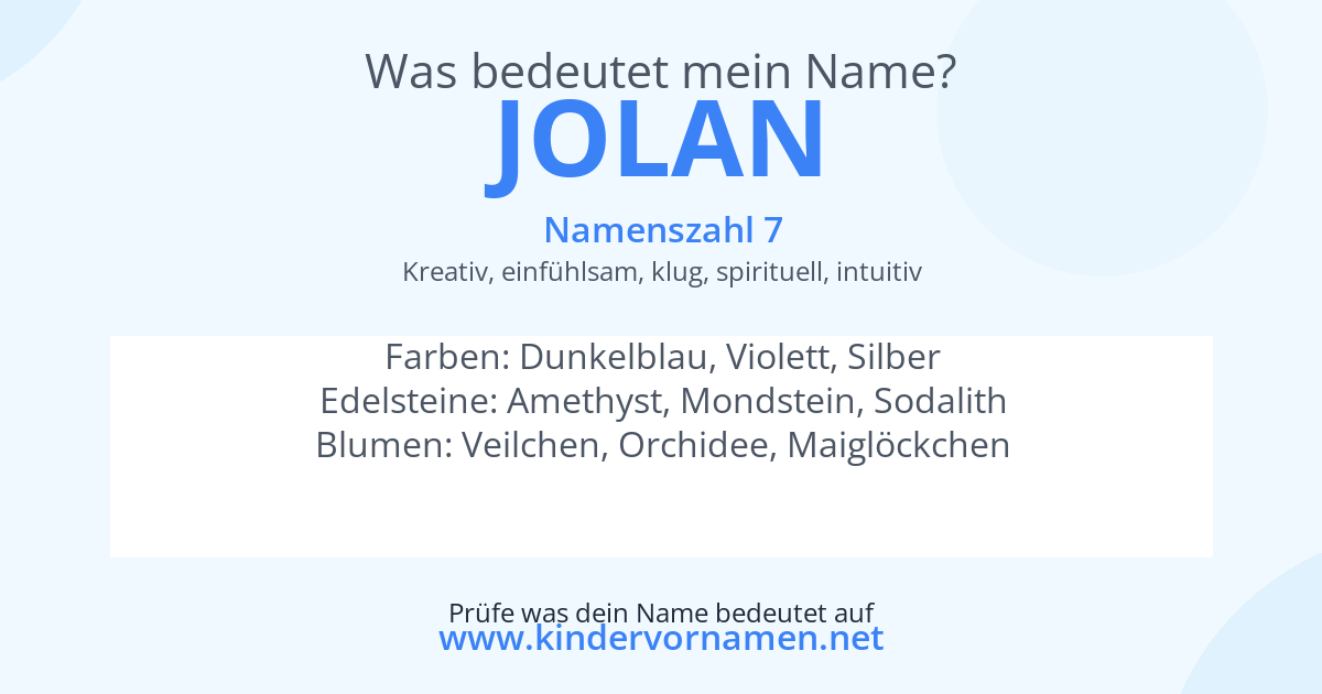Was bedeutet der Name Jolan?