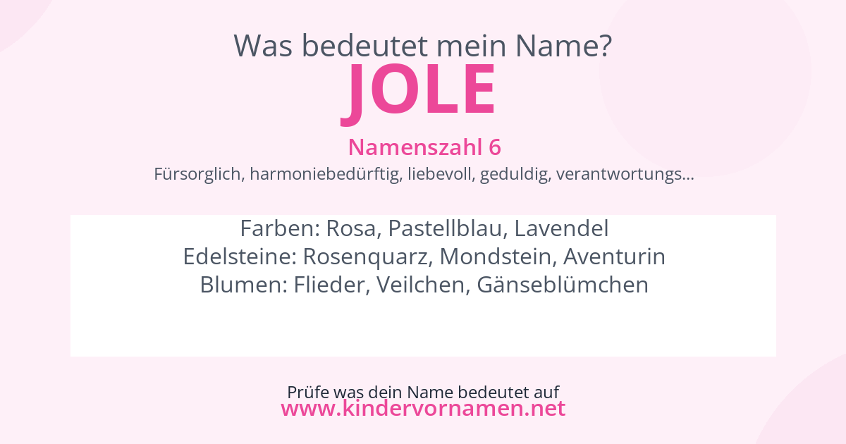 Was bedeutet der Name Jole?
