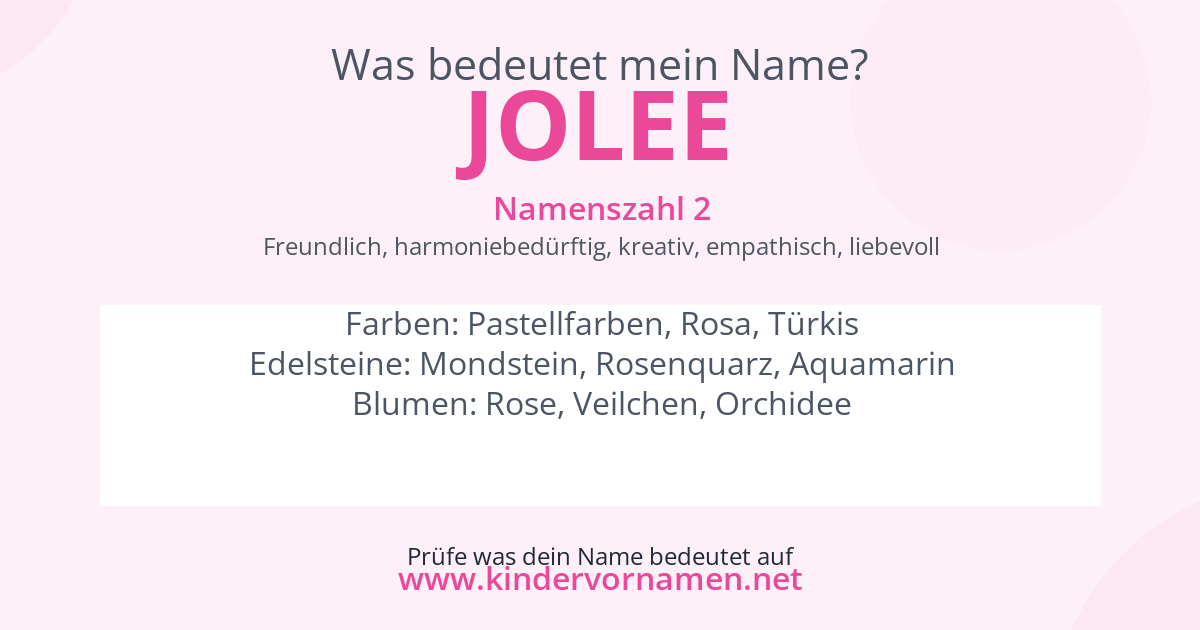 Was bedeutet der Name Jolee?