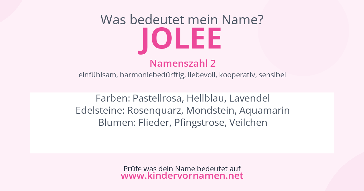 Was bedeutet der Name Jolee?
