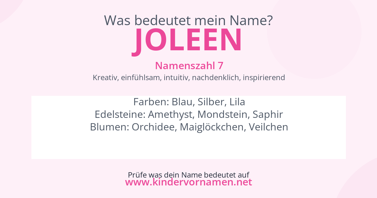 Was bedeutet der Name Joleen?