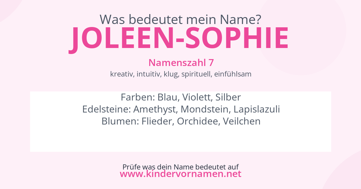 Was bedeutet der Name Joleen-Sophie?