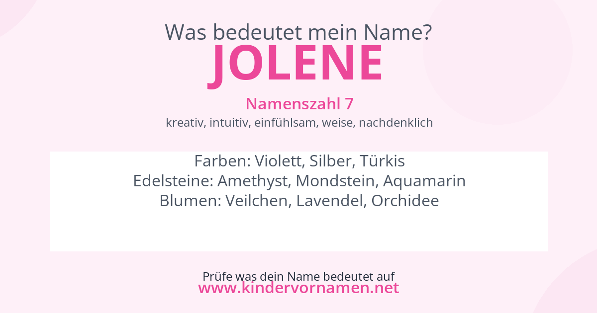 Was bedeutet der Name Jolene?