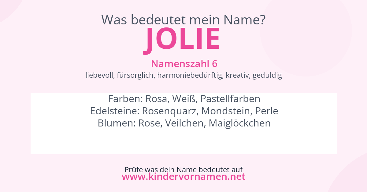 Was bedeutet der Name Jolie?